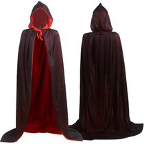Capa De Bruxa Vampiro Drácula Halloween Dupla C/Capuz Adulto