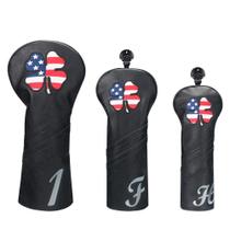 Capa de cabeça Craftsman Golf USA Bandeira dos EUA Clover Leather Black Capa de cabeça Craftsman Golf USA Bandeira dos EUA Clover Leather Black