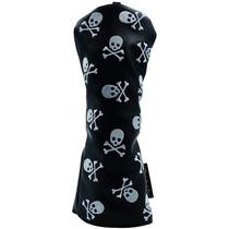 Capa de cabeça para clube de golfe Gbourly Black Skeleton Skull Hybrid Capa de cabeça para clube de golfe Gbourly Black Skeleton Skull Hybrid