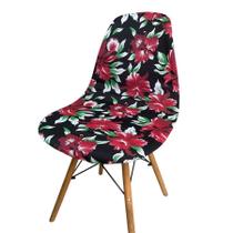 Capa de Cadeira Charles Eames Eiffel Pé Palito 1 Peça Malha Estampada