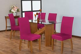 Capa de Cadeira de Jantar Coladinha Kit 04 Pçs Malha Grossa Protetora Elasticada Ajustável Capa de Cadeira de Jantar Coladinha Kit 04 Pçs Malha Grossa Protetora Elasticada Ajustável