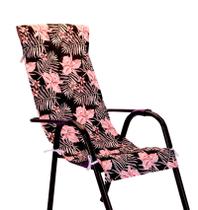 Capa De Cadeira Espreguiçadeira Floral Rosa