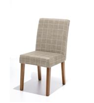 Capa de cadeira g xadrez bege latte Capa de cadeira g xadrez bege latte