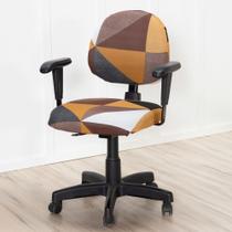 Capa De Cadeira Giratória Estampada Encosto + Assento Para Renovar Escritório Consultório Igreja Capa De Cadeira Giratória Estampada Encosto + Assento Para Renovar Escritório Consultório Igreja