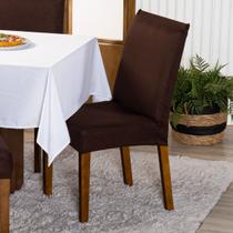 Capa de Cadeira Jantar Avulsa Lisa Ajustável com Elástico - Protetora Decoração Moderna Para Cozinha Malha Gel Helanca - DOURADOS ENXOVAIS