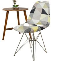Capa de Cadeira Jantar Eiffel Eames Geométrica Sol Malha Premium - Charme do Detalhe