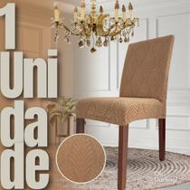 Capa de Cadeira Linha Gold Francesa - Marrom/Caramelo