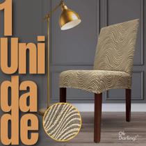 Capa de Cadeira Linha Premium Imperial Persa - Marrom/Areia Capa de Cadeira Linha Premium Imperial Persa - Marrom/Areia
