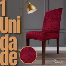 Capa de Cadeira Linha Premium Suede Bordô Escuro