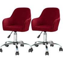 Capa de cadeira LOVEHOUGE Velvet, apoio de braço giratório, encosto curvo, 2 peças