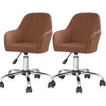 Capa de cadeira LOVEHOUGE Velvet, apoio de braço giratório, encosto curvo, 2 peças