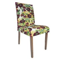 Capa de Cadeira Malha - Cor Floral Vinho - Kit 10 Capas
