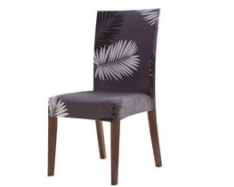 Capa de Cadeira Malha Estampada Folha Cinza Jolitex