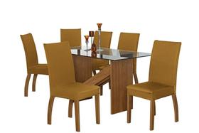 Capa De Cadeira Malha Gel - Kit 6 Unidades Mostarda