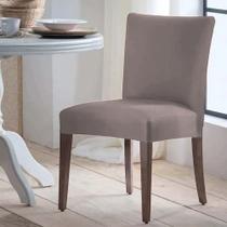 Capa De Cadeira Malha Lisa Cinza Vitalícia