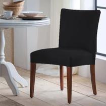 Capa De Cadeira Malha Lisa Preta Vitalícia