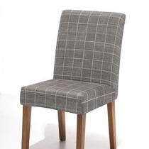 Capa de cadeira malha xadrez titânio - bella janela