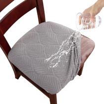 Capa de cadeira Seat Gute Suede com laços elásticos e botões (pacote com 4) Capa de cadeira Seat Gute Suede com laços elásticos e botões (pacote com 4)