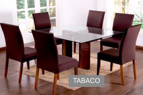 Capa de Cadeira Tabaco Cozinha 6 Lugares Malha Gel Lisa - Decora Shopping