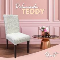 Capa de Cadeira Teddy Pelúciada - Branca