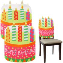 Capa de cadeira Tegeme Birthday 2 peças para crianças rosa Capa de cadeira Tegeme Birthday 2 peças para crianças rosa