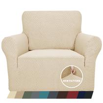 Capa de cadeira ZNSAYOTX High Stretch com braços bege claro