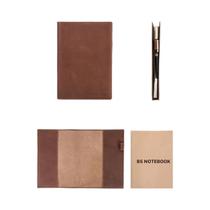 Capa De Caderno Retro Em Couro Genuíno Com Suporte Para Caneta, Protetor De Livro Para Escritório E Capa De Caderno Retro Em Couro Genuíno Com Suporte Para Caneta, Protetor De Livro Para Escritório E