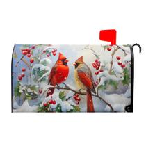 Capa de caixa de correio Kawani Winter Cardinal Red Birds 45,8x52,6 cm