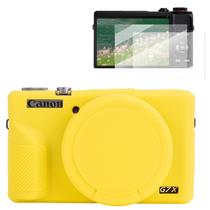 Capa de câmera Rieibi para Canon G7X Mark III Silicone Amarelo
