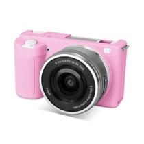Capa de câmera Rieibi ZVE10 de silicone para Sony ZV-E10 - rosa