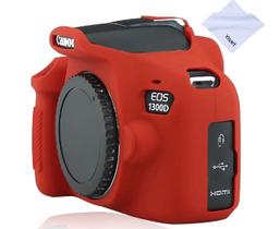 Capa de câmera Yisau para Canon EOS Rebel T6 T7 Silicone Vermelho Capa de câmera Yisau para Canon EOS Rebel T6 T7 Silicone Vermelho