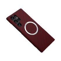 Capa De Carregamento Sem Fio Em Fibra De Carbono Soft Mag Safe Matte À Prova De Choque Para Samsung