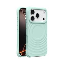 Capa De Carregamento Sem Fio Magsafe Para iPhone, Silicone Com Efeito De Ondas, Capa Macia E À Prova