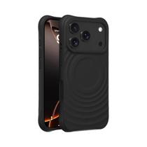 Capa De Carregamento Sem Fio Magsafe Para iPhone, Silicone Com Efeito De Ondas, Capa Macia E À Prova