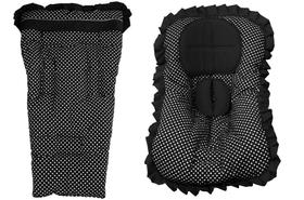 Capa de Carrinho + Capa de Bebê Conforto Poá Preto