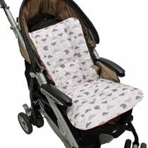 Capa de Carrinho Dupla Face Ovelha Rosa com Cinza