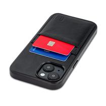 Capa de cartão Dockem iPhone 14 em couro genuíno com placa de metal Capa de cartão Dockem iPhone 14 em couro genuíno com placa de metal