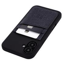 Capa de cartão Dockem para iPhone 16 Plus com capa de silicone líquido