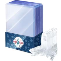 Capa de cartão Tenare, caixa de plástico de 3 x 4 polegadas com suportes, 50 unidades