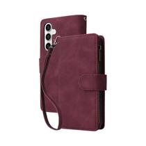 Capa De Carteira Com Zíper Para Samsung Galaxy S25 Ultra, S24 Plus, S25 Edge, S23, S22, S21, S20FE,