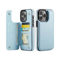 Capa De Carteira Em Couro PU Para iPhone 15 14 13 12 11 pro Max Com Porta Cartões E Suporte Retrátil