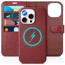 Capa de Carteira TUCCH para iPhone 16 Pro Max 5G - Vermelho Escuro