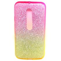 Capa de celular amarela com glitter