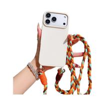 Capa De Celular Artesanal Com Cordão Para iPhone 17 pro Max 16, Capa Protetora Transversal Com Alça