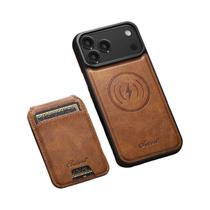 Capa De Celular Com Suporte E Porta-Cartões Em material sintético Com Carregamento Sem Fio Para iPhone