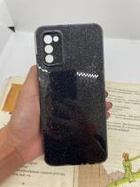 Capa de celular compatível com Galaxy A02s e A03s Brilhante Cor:Preto Capa de celular compatível com Galaxy A02s e A03s Brilhante Cor:Preto