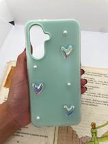 Capa de celular compatível com Galaxy A36 5G e A56 5G Love 3D Cor:Verde Capa de celular compatível com Galaxy A36 5G e A56 5G Love 3D Cor:Verde
