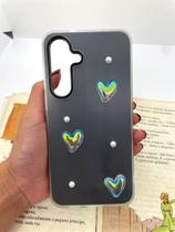 Capa de celular compatível com Galaxy S25 FE Love 3D Cor:Preto Capa de celular compatível com Galaxy S25 FE Love 3D Cor:Preto