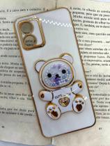 Capa de celular compatível com Moto E13 Ursinho Bear Cor:Branco Capa de celular compatível com Moto E13 Ursinho Bear Cor:Branco