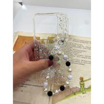 Capa de celular compatível com Moto G86 5G Glam Cor:Preto e Branco